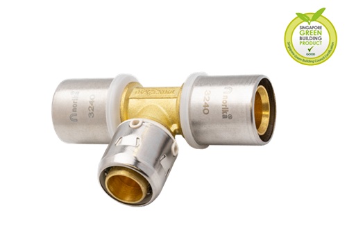 PEX F5 Press-Fit to PEX F6 Push-Fit Reducing Tee